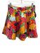 AMUR Size 8 Black & Multi Polyester Satin Floral Pleated Mini Skirt Black & Multi / 8