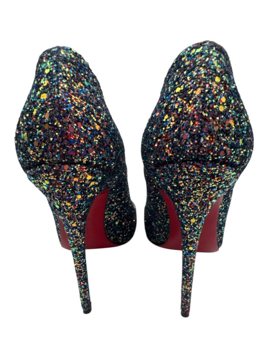 Christian Louboutin Shoe Size 38 Purple Textile & Leather Upper Glitter Pumps Purple / 38