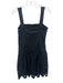 Rhode Size 0 Black Cotton Sleeveless Square Neck Tiered Dress Black / 0