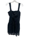 Rhode Size 0 Black Cotton Sleeveless Square Neck Tiered Dress Black / 0