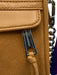 Rebecca Minkoff Tan Leather Suede Front Sliver metal Crossbody front hook Purse Tan / Small