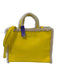 Ugg Yellow & White Leather Sheepskin Logo Snap Closure Tote Bag Yellow & White / M