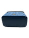 Coach Blue & Gold Leather & Denim Monogram Zip Top Cosmetic Pouch Bag Blue & Gold / XS