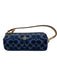 Coach Blue & Tan Denim & Leather Barrel Bag Zip Close Charm Mini Bag Blue & Tan / XS
