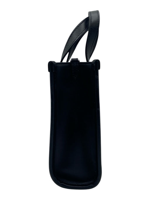 Jimmy Choo Black & White Leather Logo Magnetic Close Double Handle Mini Bag Black & White / XS