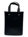 Jimmy Choo Black & White Leather Logo Magnetic Close Double Handle Mini Bag Black & White / XS