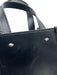 Jimmy Choo Black & White Leather Logo Magnetic Close Double Handle Mini Bag Black & White / XS