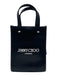 Jimmy Choo Black & White Leather Logo Magnetic Close Double Handle Mini Bag Black & White / XS