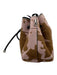 Jimmy Choo Pink, Brown & Black Pony Hair Leather Cow Print Drawstring Bag Pink, Brown & Black / XS