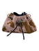 Jimmy Choo Pink, Brown & Black Pony Hair Leather Cow Print Drawstring Bag Pink, Brown & Black / XS