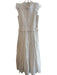 Sea Size 4 White Cotton Sleeveless Round Neck Back Zip Ruffle Detail Dress White / 4