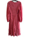 Sea Size 4 Pink Cotton Blend Long Sleeve solid color Sheer Detail V Neck Dress Pink / 4