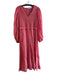 Sea Size 4 Pink Cotton Blend Long Sleeve solid color Sheer Detail V Neck Dress Pink / 4