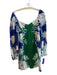 Farm Rio Size S Green & Multi Viscose Long Sleeve Floral Print Back Zip Dress Green & Multi / S