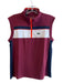 Lacoste Sport Size 36 Burgundy & White Polyester 3/4 zip Striped high neck Top Burgundy & White / 36