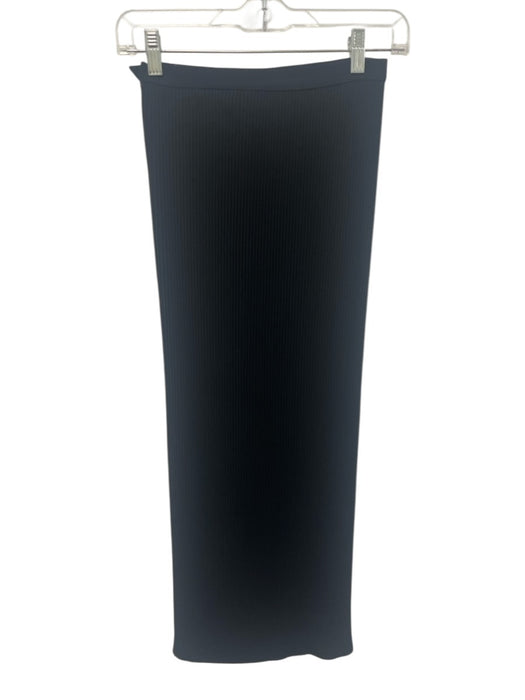 Thierry Muggler Size XS Black Polyester Ribbed Midi Skirt Black / XS
