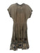 Byron Lars Size Est XS Silver & Gold Short Sleeve Below Knee Beaded Dress Silver & Gold / Est XS