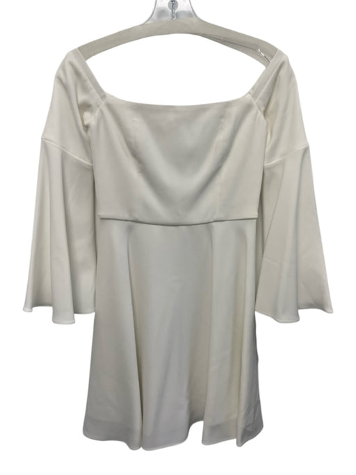 Jay Godfrey Size 0 White Long Trumpet Sleeve Cold Shoulder Above knee Dress White / 0