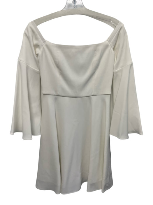 Jay Godfrey Size 0 White Long Trumpet Sleeve Cold Shoulder Above knee Dress White / 0