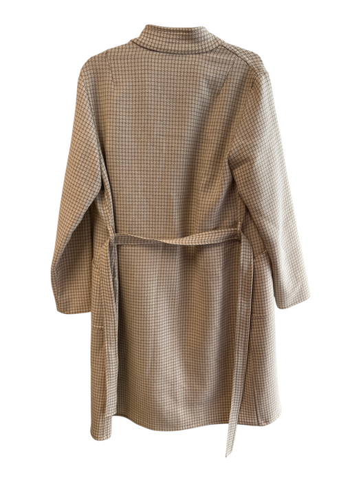 Kay Unger Size 12 Beige Wool Open Front Geometric Robe Included Dress Set Beige / 12