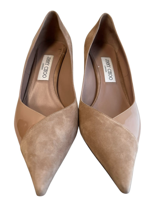 Jimmy Choo Shoe Size 40.5 Ballet Pink Suede & Patent Leather Pointed Toe Shoes Ballet Pink / 40.5