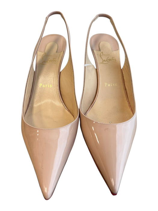 Christian Louboutin Shoe Size 40 Pale Pink Patent Leather Slingbacks Pump Shoes Pale Pink / 40