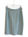 St John Collection Size 8 Bluish Green Knit black patent Back Slit Pencil Skirt Bluish Green / 8