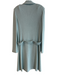 St John Size 12 Aqua No Fabric Tag Collared Button Up Long Sleeve Knit Dress Aqua / 12