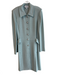 St John Size 12 Aqua No Fabric Tag Collared Button Up Long Sleeve Knit Dress Aqua / 12