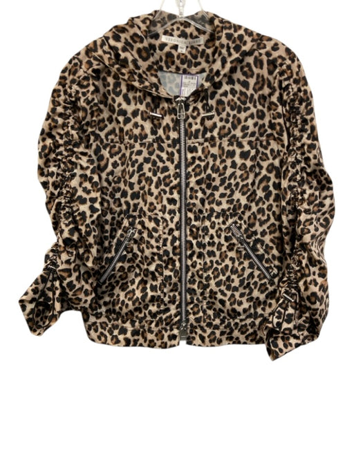 Veronica Beard Size Medium Black & Brown Polyester Long Sleeve Leopard Jacket Black & Brown / Medium