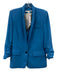 Veronica Beard Size 6 Blue Polyester 3/4 Sleeve Flap Pocket Ruched Blazer Jacket Blue / 6