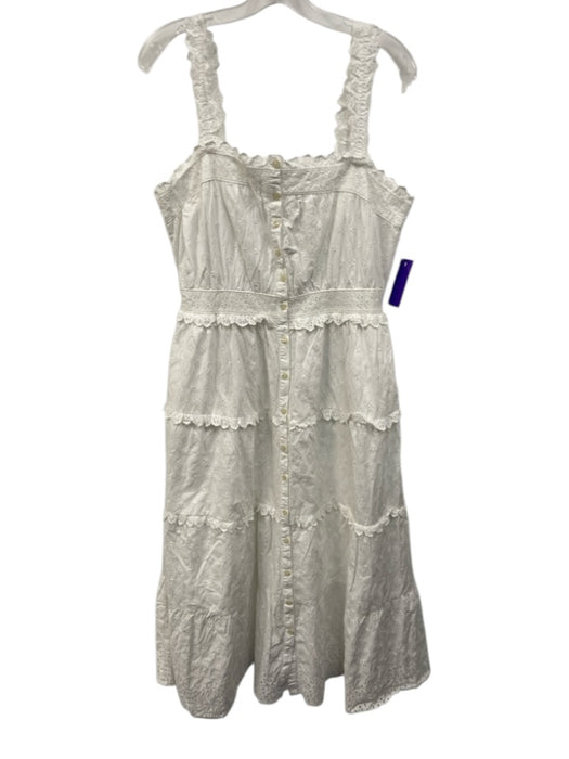 Gap Size Medium White Cotton Sleeveless Floral Eyelet Maxi Dress White / Medium