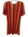Missoni Size 44 Red, Yellow, Purple Rayon Short Sleeve Zig Zag Sheer Dress Red, Yellow, Purple / 44
