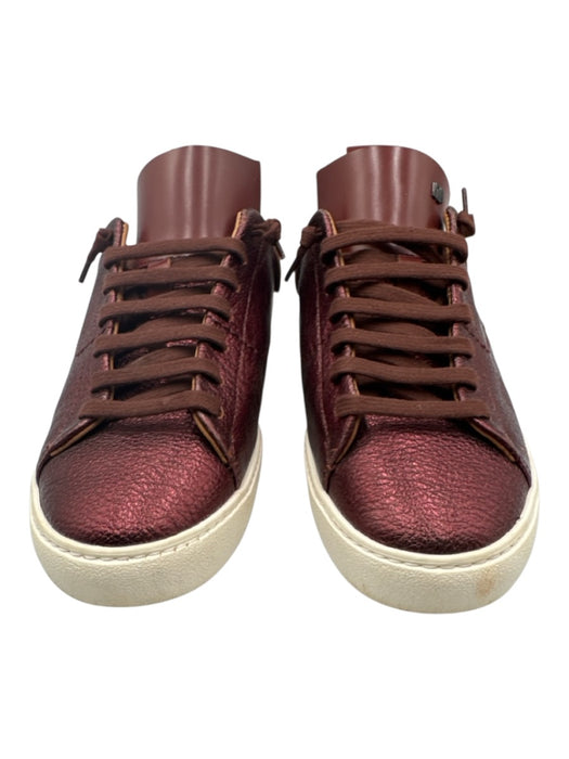 Esse Ut Esse Shoe Size 38 Burgundy Red Leather Upper Lace Up Shimmer Sneakers Burgundy Red / 38