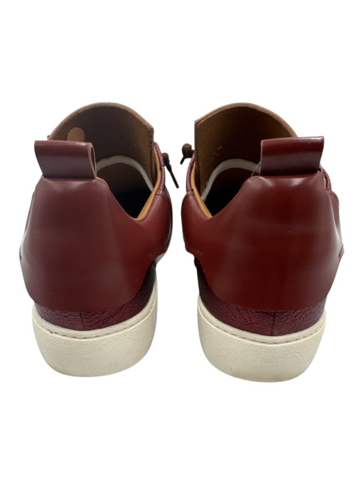 Esse Ut Esse Shoe Size 38 Burgundy Red Leather Upper Lace Up Shimmer Sneakers Burgundy Red / 38