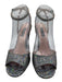 SJP Shoe Size 37.5 Silver Glitter Ankle Buckle Peep Toe Wedges Silver / 37.5