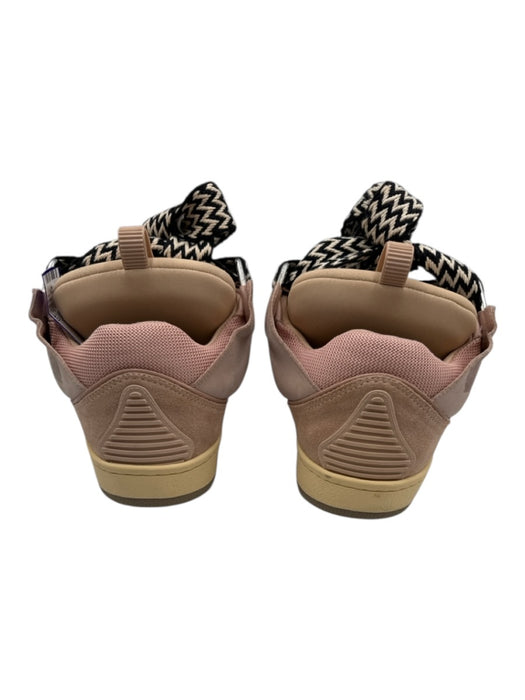 Lanvin Shoe Size 40 Pink, Black & White Suede Herringbone Wide Laces Sneakers Pink, Black & White / 40