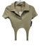 Zara Size Small Beige Cotton Blend Elastic Waist Short Sleeve Wide Leg Pant Set Beige / Small