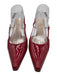 Gucci Shoe Size 40C Red Patent Leather Pointed Toe Gold Hardware Slingback Pumps Red / 40C