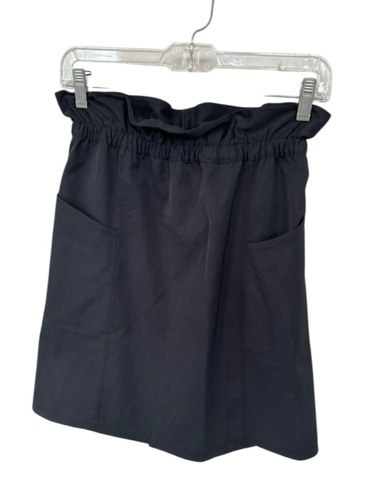 Lululemon Size 4 Black Polyester Ruffle Waist Side Pockets Knee Length Skirt Black / 4