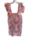 Tuckernuck Size XS Pink & blue Cotton Sleeveless Flowers Square Neck Dress Pink & blue / XS