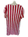 Pomander Place Size S Red & White Cotton Short Sleeve Striped V Neck Maxi Dress Red & White / S