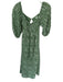 Joie Size 4 Green & White Cotton Eyelet Embroidered Leaf Detail Tie Back Dress Green & White / 4