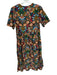 Olivaceous Size S Black & Multi Cotton Floral Short Sleeve Tie Front Maxi Dress Black & Multi / S
