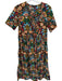 Olivaceous Size S Black & Multi Cotton Floral Short Sleeve Tie Front Maxi Dress Black & Multi / S