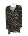H&M Size S Black & Green Viscose Long Sleeve Button Up Flora & Fauna Print Dress Black & Green / S