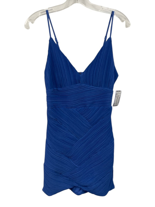 Do & Be Size S Blue Polyester V Neck Sleeveless Plisse effect Bodycon Dress Blue / S