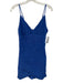 Do & Be Size S Blue Polyester V Neck Sleeveless Plisse effect Bodycon Dress Blue / S