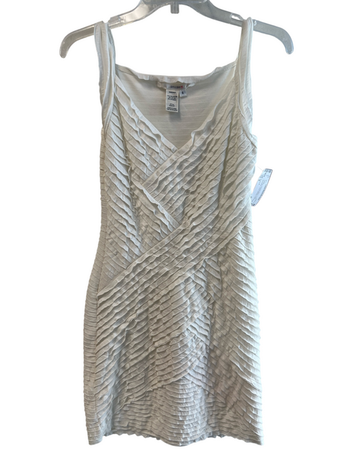 Studio M Size S Off White Polyester Blend V Neck Sleeveless Knee length Dress Off White / S