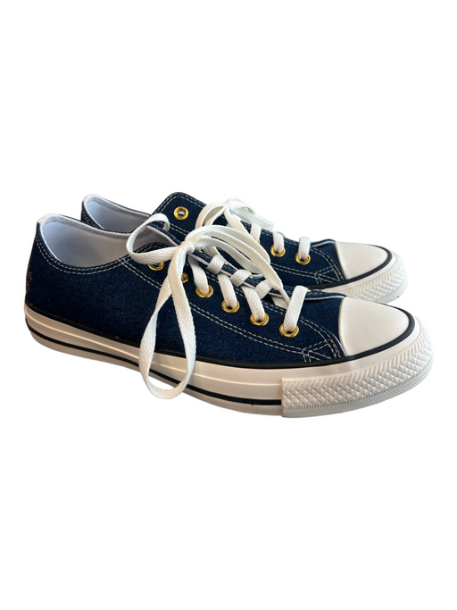 Converse Shoe Size 8.5 Blue Denim Gold hardware Lace Up Almond Toe Chucks Shoes Blue / 8.5